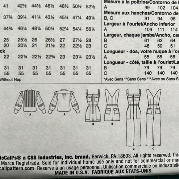 McCall Sewing Pattern - Overalls and Top M8008 - Picture 5 of 8